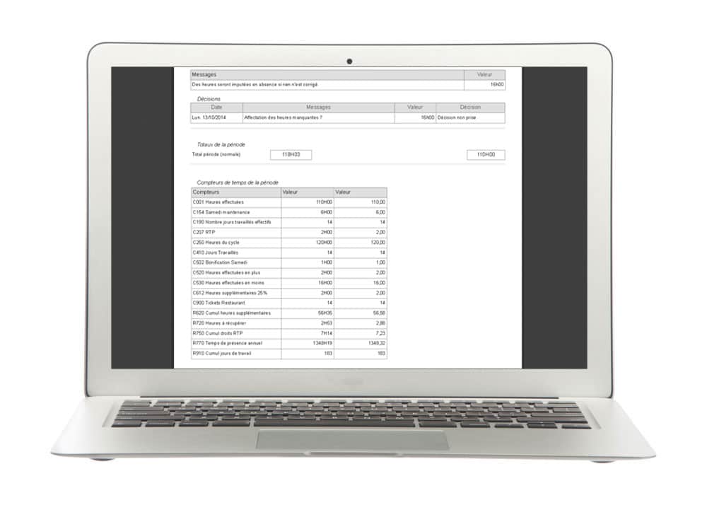 Décisions - Module de gestion des temps de présence et des pointages de Fastilog logiciel RH de gestion des temps et des activités